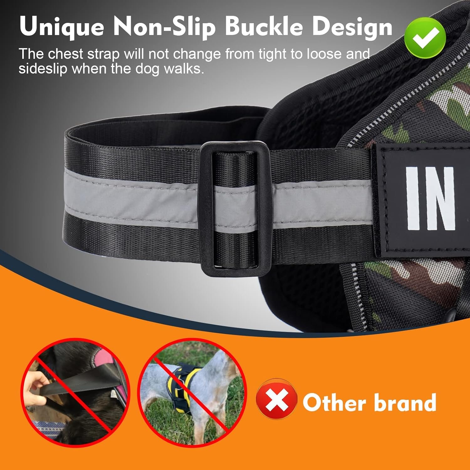 WOCUME No Pull Dog Harness Adjustable 3M Reflective Pet Vest Harness Dog Training Vest Breathable with Handle for Large Dogs Easy Control Harness(S,Black)